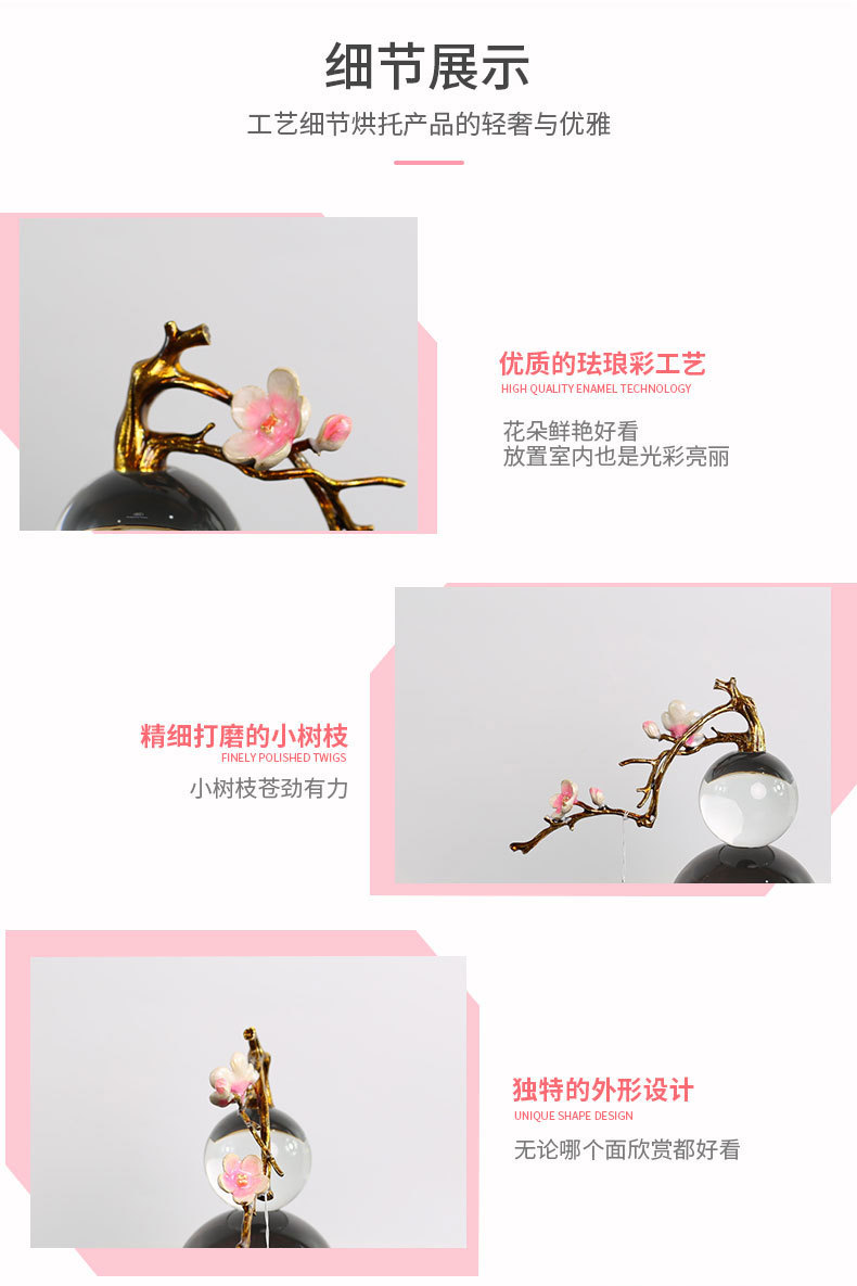 Modern light luxury crystal gourd ornaments, living room TV cabinets, artistic home sample rooms, new Chinese-style soft furnishings pic 40