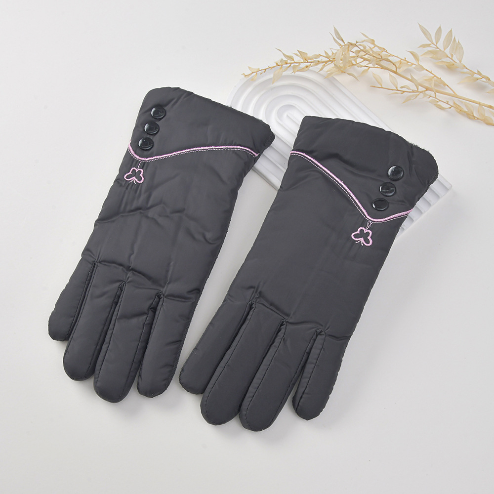 手套女冬季加厚款防滑不倒绒双色保暖骑行手套滑雪防寒成人手套详情6