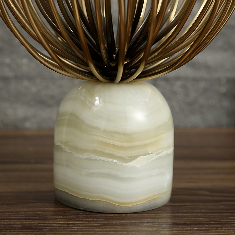 European-style metal ornaments, sunflower ornaments, marble, American-style home decoration accessories, sample room, European-style living room ornaments pic 9