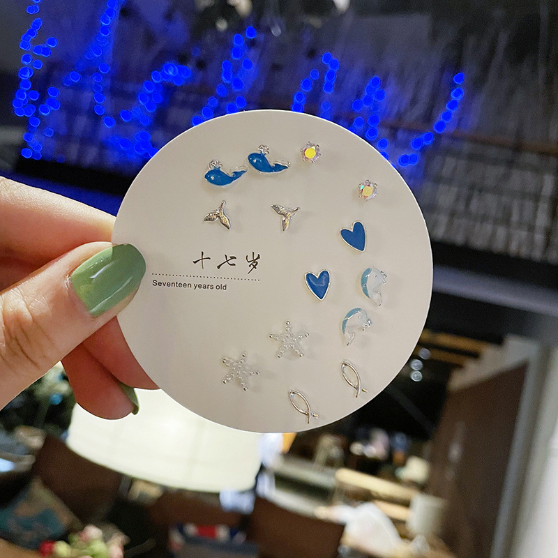 Exquisite and compact one-week stud set of earrings, 2023 new trendy and simple S925 earrings for women pic 71