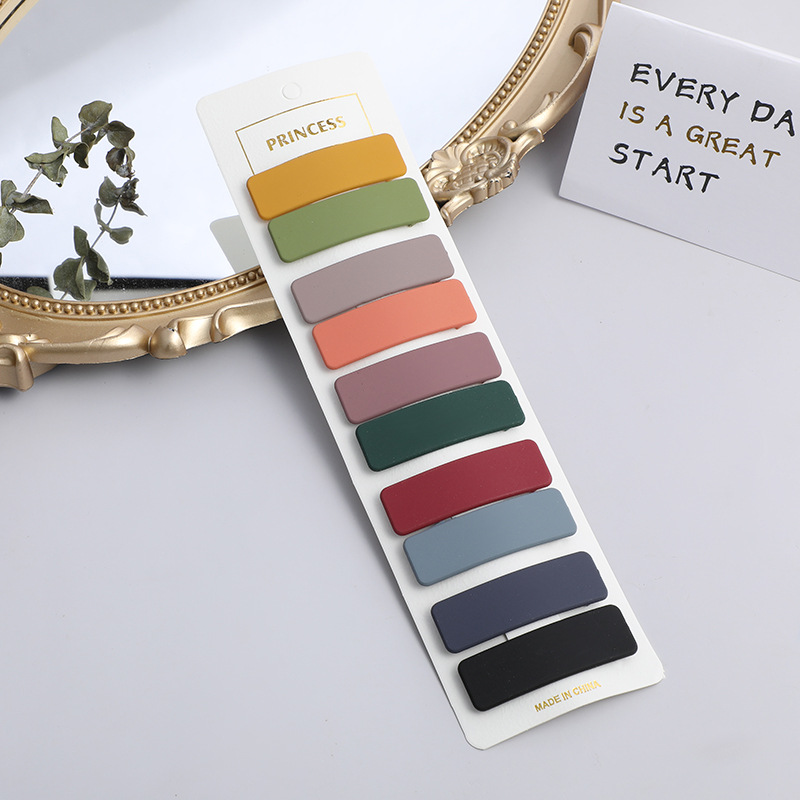 Korean version hair clip set, matte Morandi color one-piece clip, female Instagram influencer BB clip, teenage bangs clip wholesale pic 7