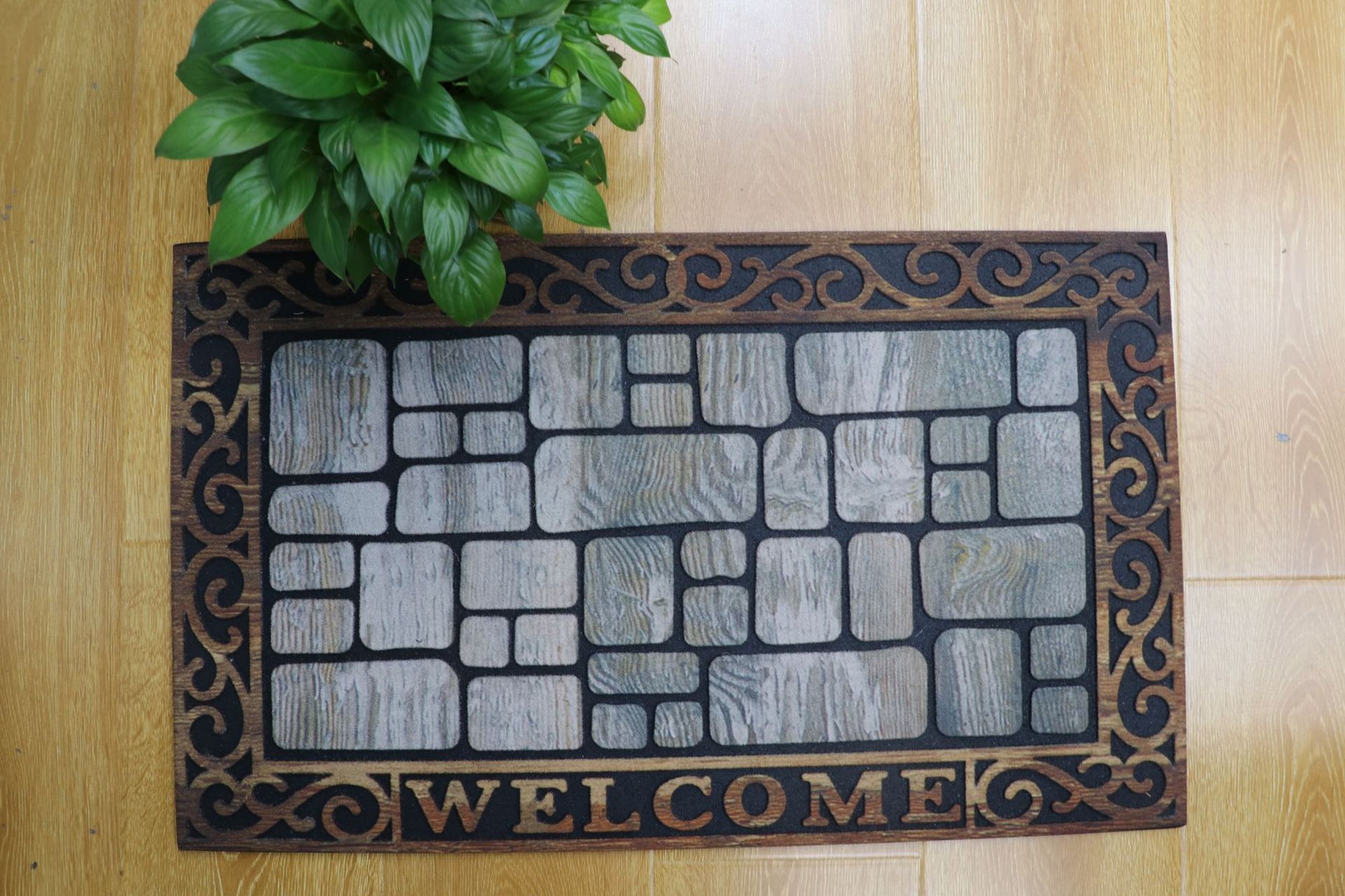 American InS-style outdoor door mat, outdoor granular flocked rubber printed door mat, anti-slip floor mat, foot mat pic 1