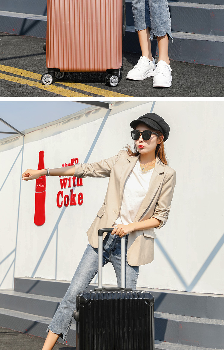 Aluminum frame suitcase with handle, swivel wheels, 20-inch password travel case, 24 Korean version fresh and clean luggage, carry-on suitcase pic 22