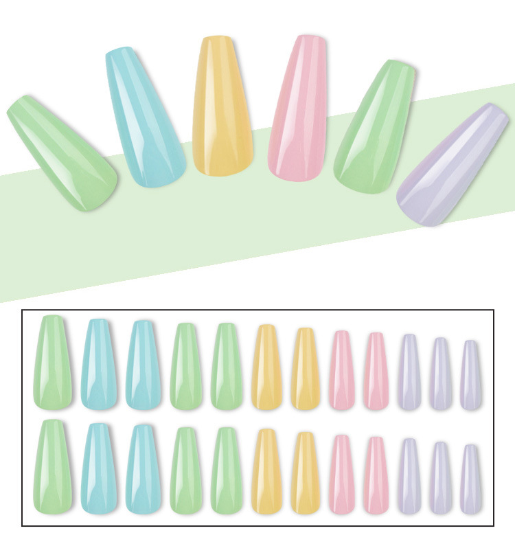 Wearable false nails, extra-long ballet nail patches, trapezoidal nails, popular nail art in Europe and America, French coffin nail patches wholesale, exclusive for foreign trade pic 13