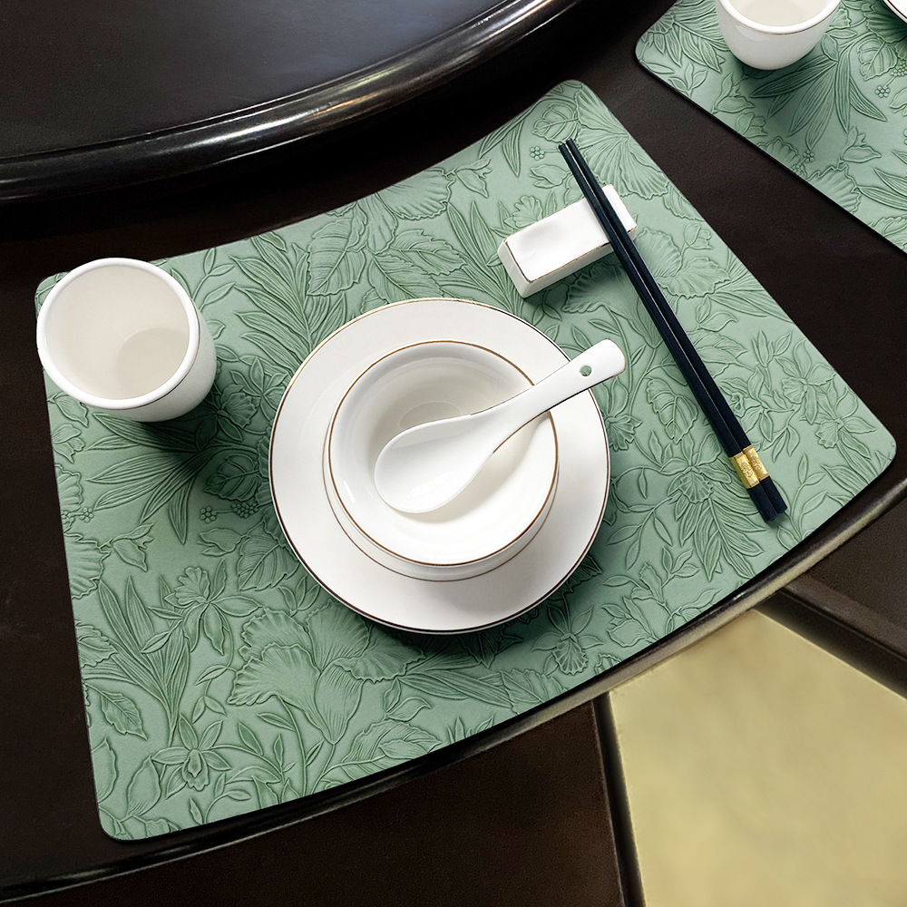 现货跨境北欧风皮革西餐垫双面方形酒店家居隔热桌垫创意防滑碗垫详情3
