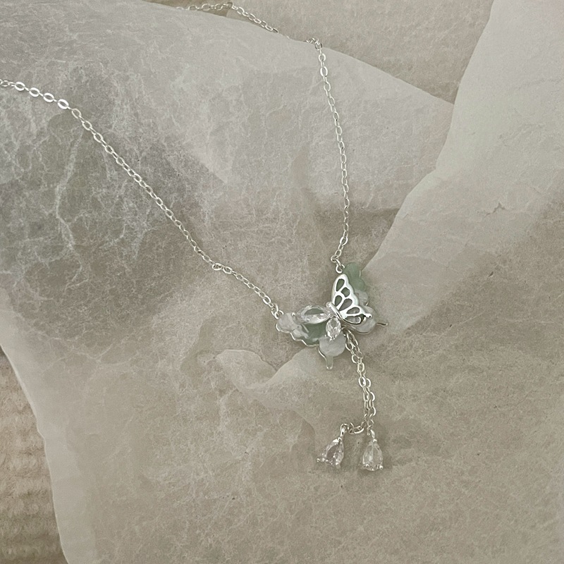 超仙少女蝴蝶流苏锆石项链女小众设计感轻奢时尚百搭锁骨链配饰详情24