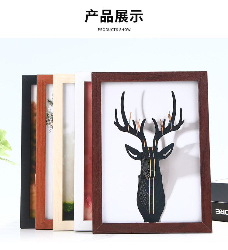 Factory wholesale of simple wooden display table photo frames, business license, calligraphy works, posters, diy jigsaw puzzle picture frames pic 15