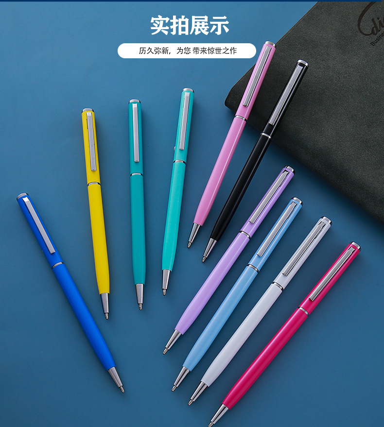 Metal ballpoint pens, rotary ballpoint pens, advertising pens, hotel gift pens, candy colors available, in stock pic 12