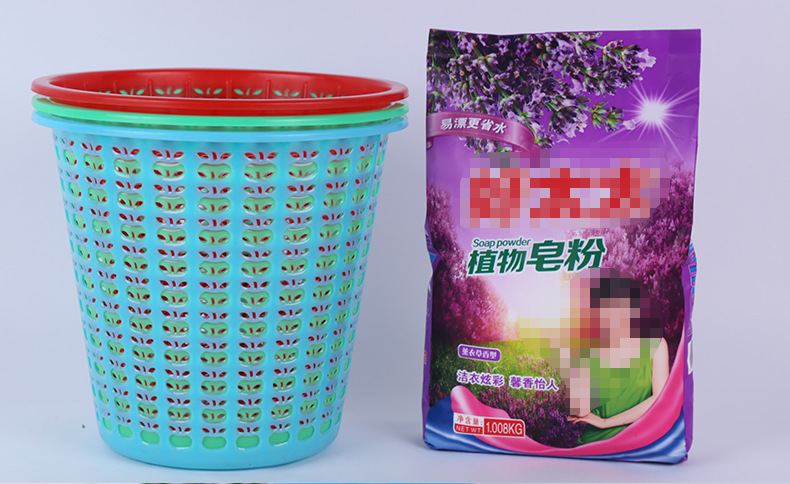 Factory direct sales of cleaning and storage plastic trash cans, multi-color pp material office wastebaskets, household hollow trash cans pic 9