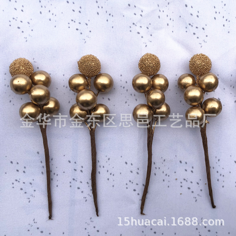 12 Single-head glass bead fruit simulation pomegranate foam frost-falling simulation bayberry bead Christmas material manufacturer pic 11