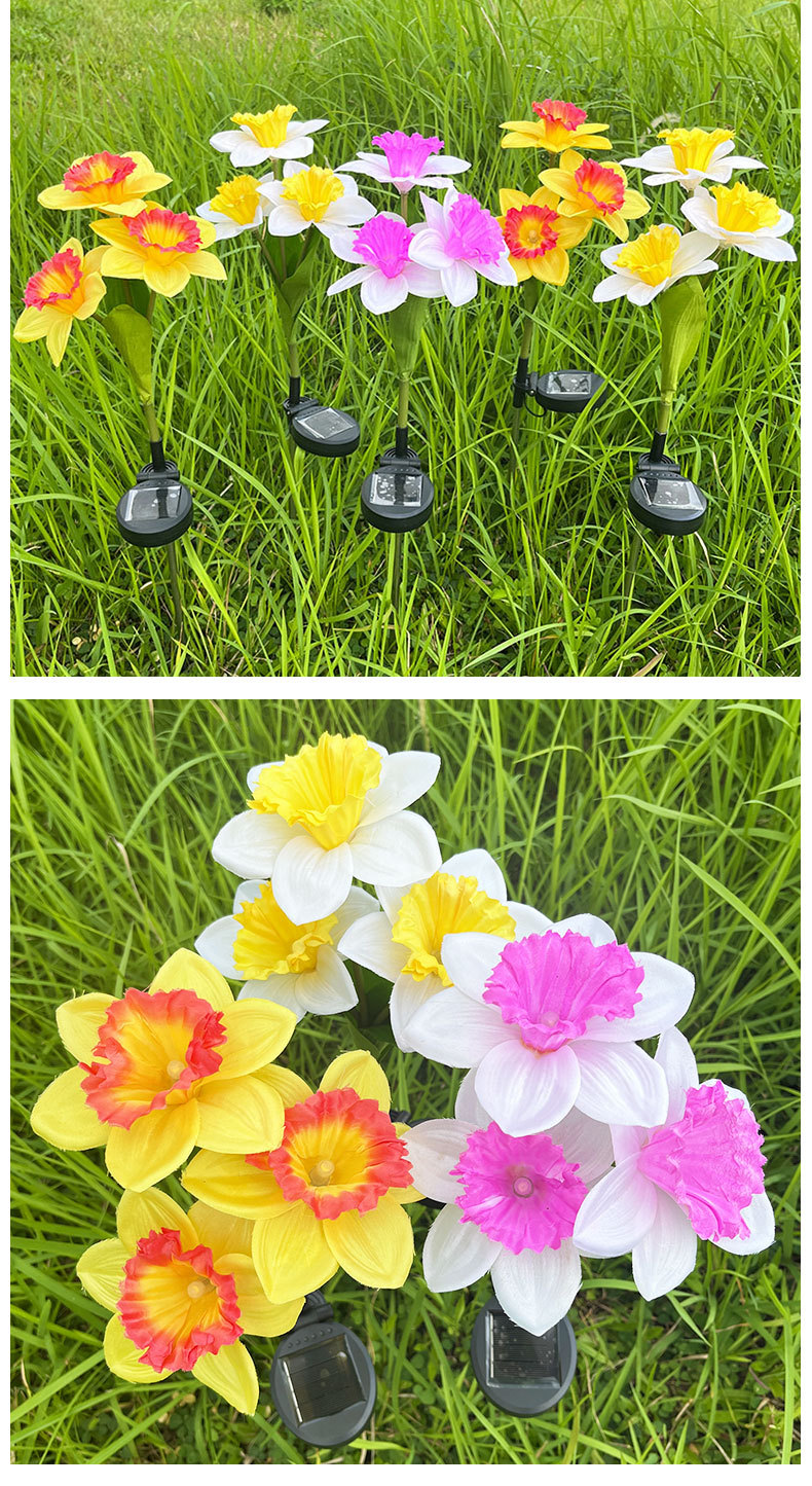 太阳能水仙花地插灯 庭院花园户外景观装饰防水草坪灯详情11