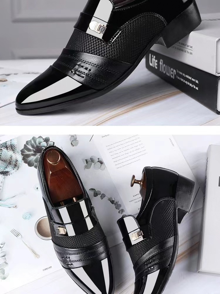 【跨境大码】正装皮鞋男青年韩版黑色商务休闲男鞋子英伦男士皮鞋详情8