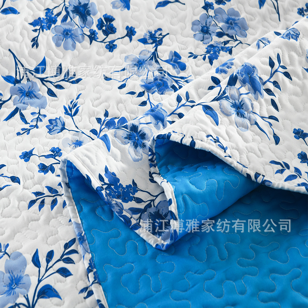 A 3-piece set of pure cotton bed covers with fresh and delicate printed quilted quilts, gentle and small floral patterns, wholesale of all-cotton 3-piece sets for homestays pic 12