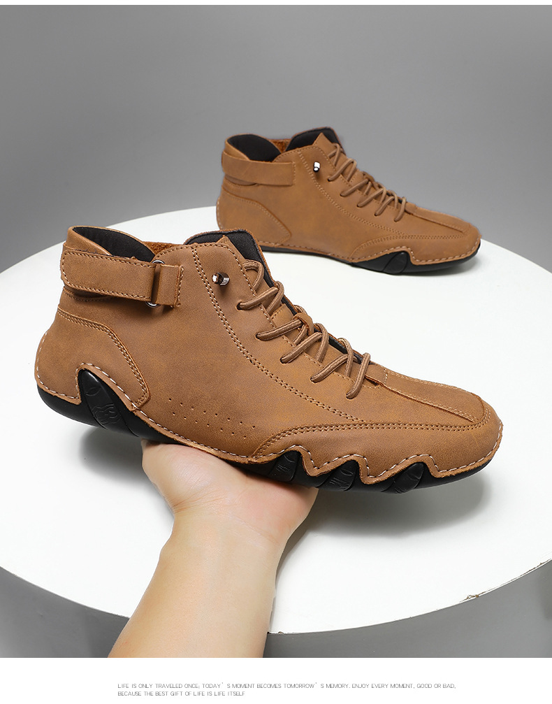 亚马逊热销马丁靴秋冬季跨境爆款高帮八爪鱼男鞋男士休闲短靴子详情39