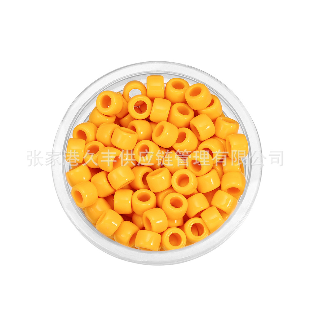 Best-selling pony beads, large-hole beads, colored transparent matte Pony bucket beads, scallion powder plastic DIY dirty braid fake divergent beads pic 11