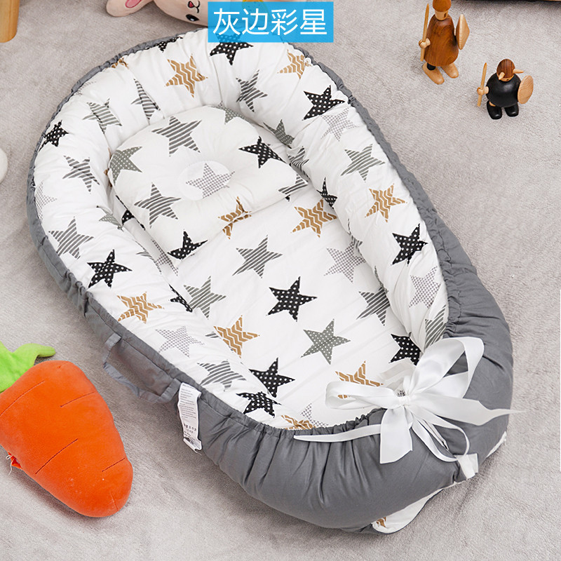 Cross-border exclusive folding, detachable and washable portable anti-pressure crib, midbed bionic fully detachable baby pillow crib pic 50