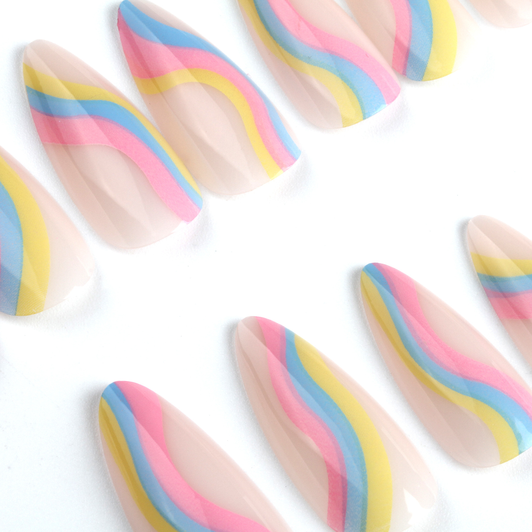24-piece new pointed almond nail lollipop patterned wearable nail sheet full-size accessory tool kit pic 24