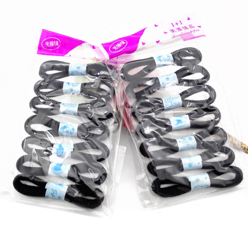 A3144 七根皮筋黑色 无痕皮筋 学生皮筋 饰品 两元批发 义乌2元详情1