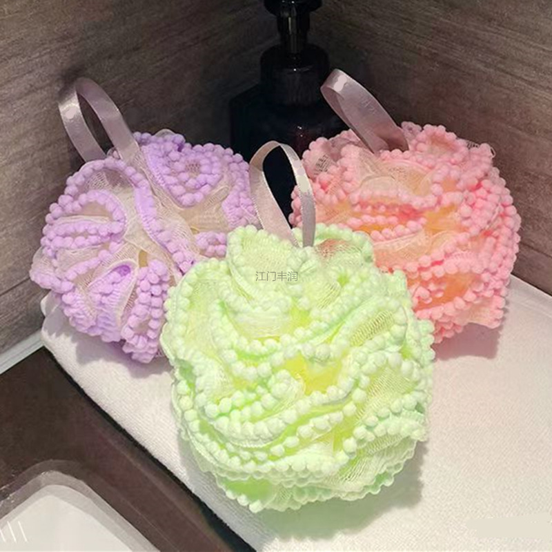Customizable styles of bath balls from the original manufacturer, including bubble nets, bath sponges, bath balls, GRS recycled materials, and bath flowers pic 4