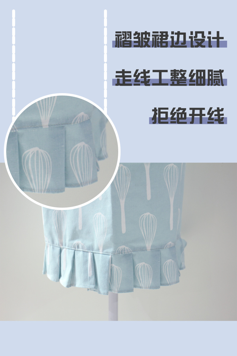 现代双层防水布艺围裙 康乐屋高端全棉家用厨房无袖防油围裙批发详情5