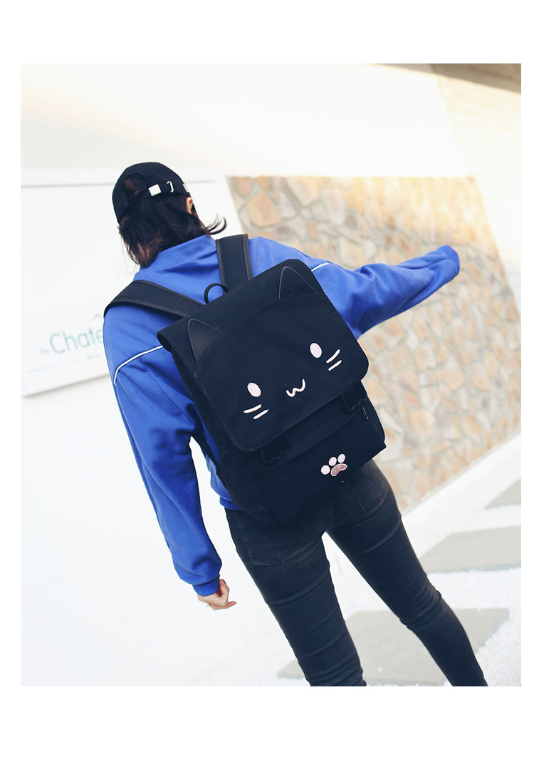 Wholesale Japanese-style cute three-dimensional cat large-capacity schoolbags, cute girls, pink and cute cartoon backpacks, backpacks for girls pic 8