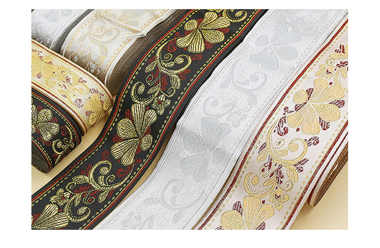 Retro ethnic style webbing 5cm, ancient costume clothing accessories, Hanfu cuffs and waist decorations, artistic light-colored DIY accessories wholesale pic 10