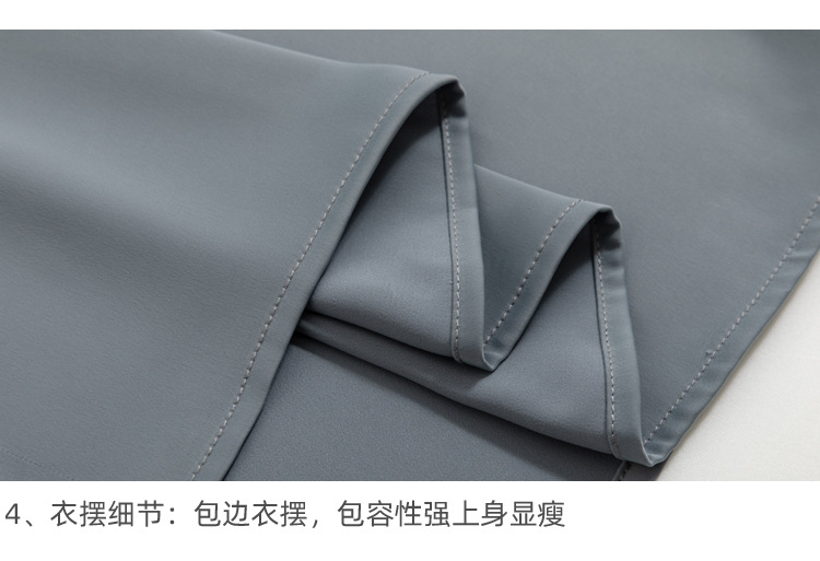 外贸供货2023轻熟气质立领褶皱灯笼袖时尚长袖上衣宽松女士衬衫详情12