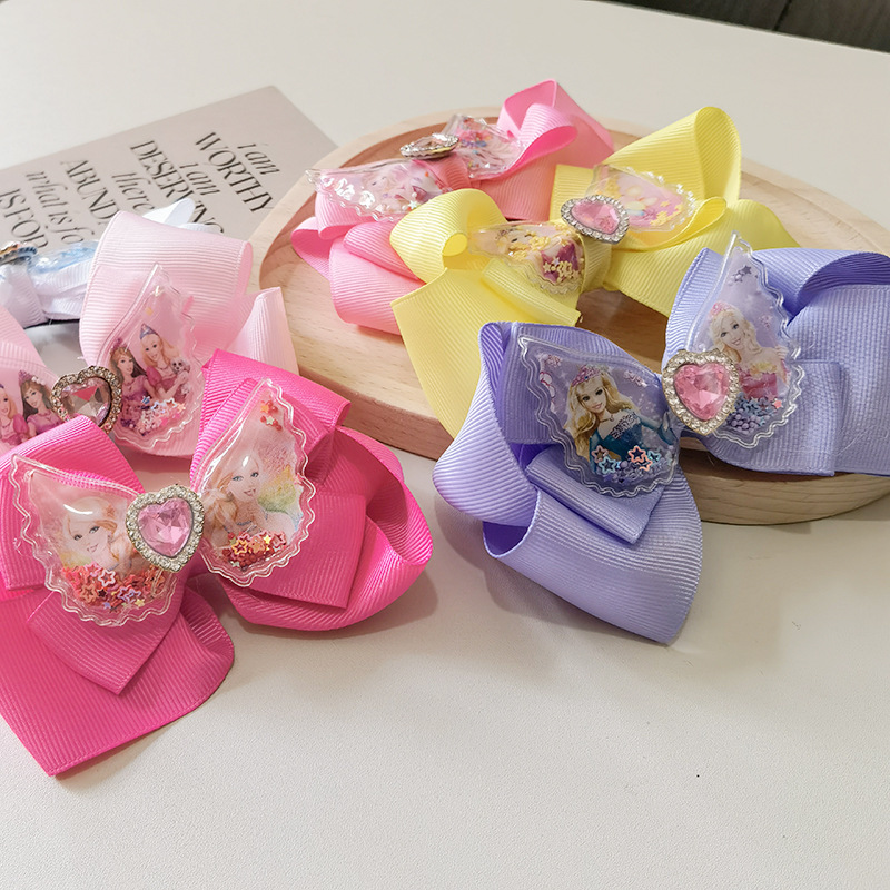 欧美儿童发夹新款公主风珍珠皇冠发饰布艺蝴蝶结手工创意头饰发夹详情29