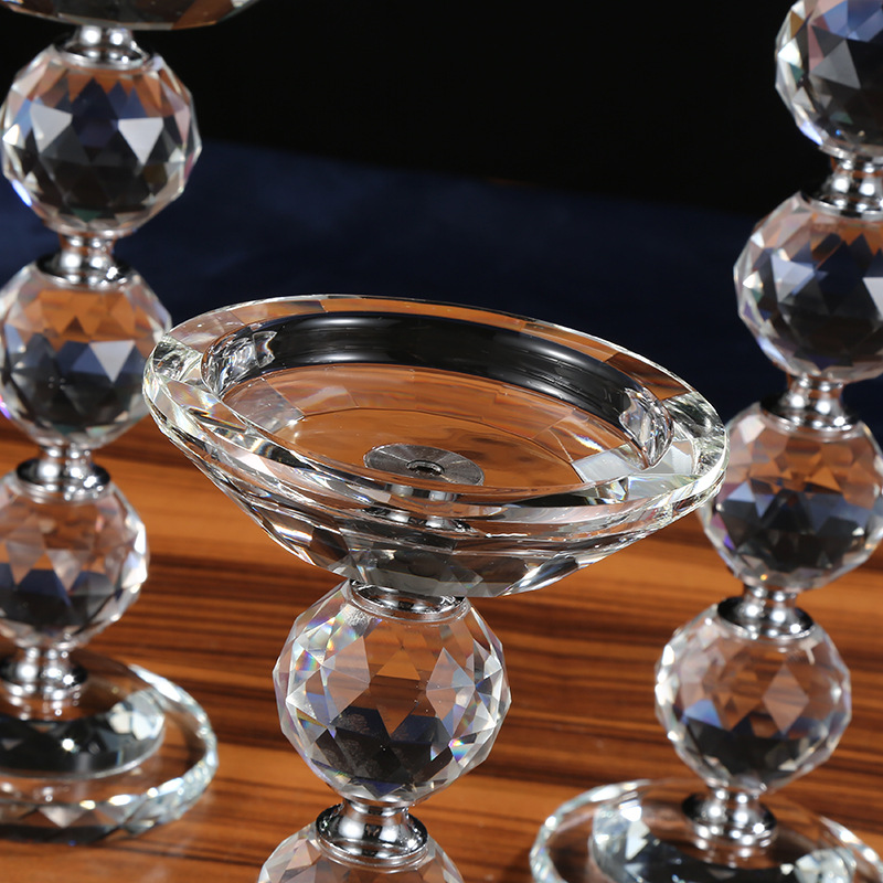 厂家直销现代简约水晶烛台浪漫烛光晚餐婚庆节日餐桌工艺品摆件详情7