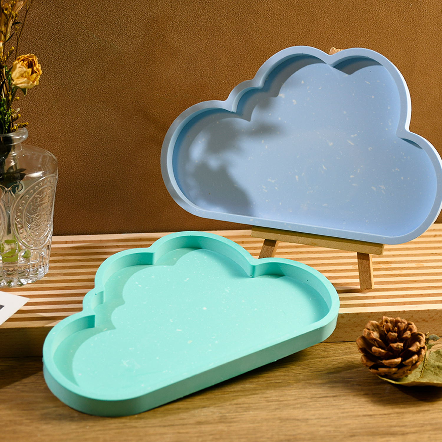 diy水晶滴胶模具镜面云朵碟子硅胶模具家居饰品展示盒详情11