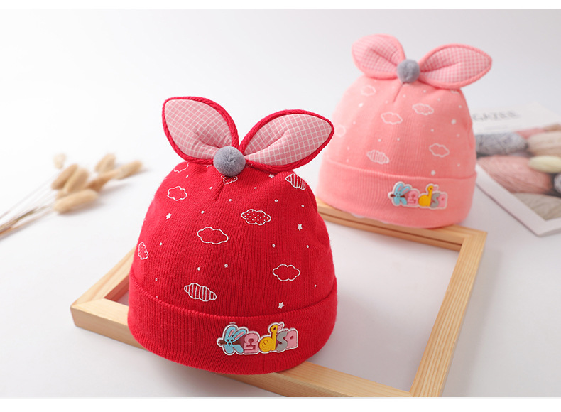 Conejo bebé sombrero de lana de invierno bebé calor gorra de gorra para lactantes recién nacidos litros per seriamente las orejas pic 10