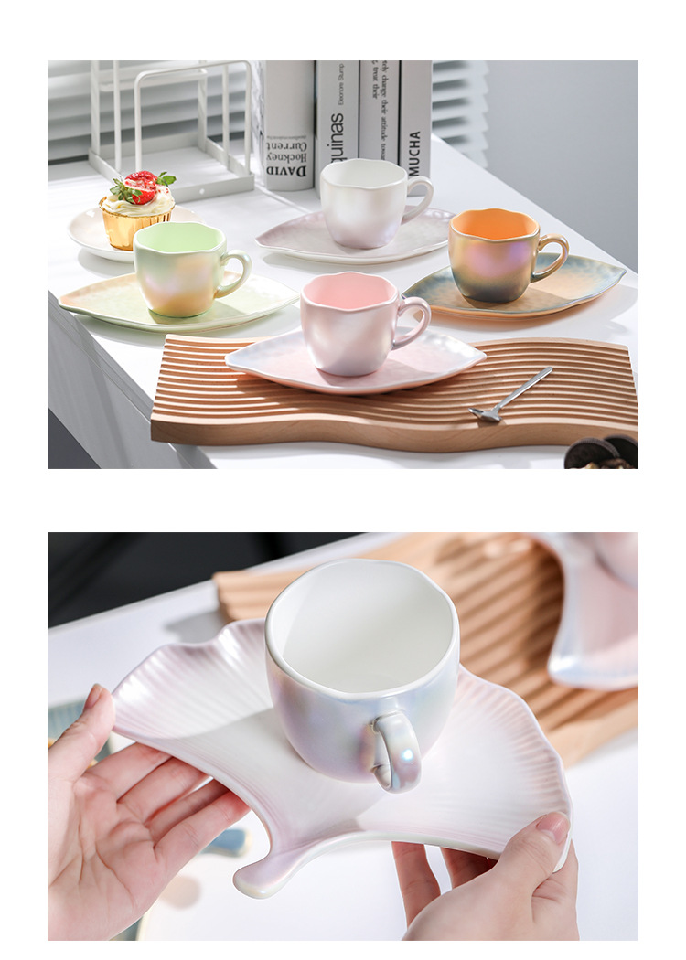 珠光釉咖啡杯炫彩海洋风格杯子渐变情侣马克杯商务礼品水杯详情8