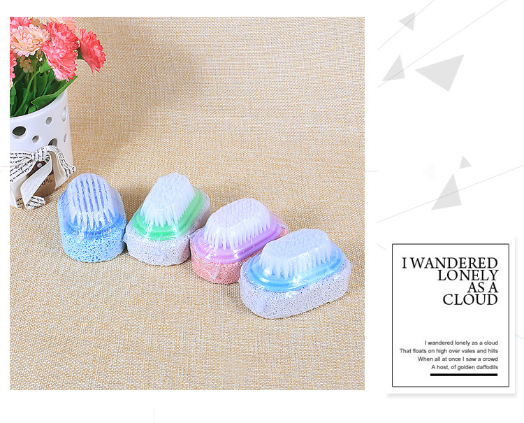 Multi-color double-sided exfoliating foot stone brush, foot massage board brush, exfoliating nail brush, calluses and beauty tools pic 1