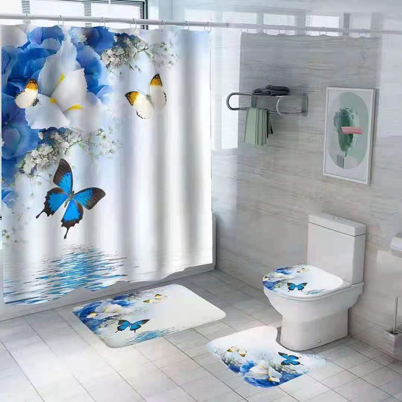 Factory supply of polyester waterproof bath curtains, hot sale and wholesale. Digital printing bathroom sets. Customization is supported based on provided drawings pic 20