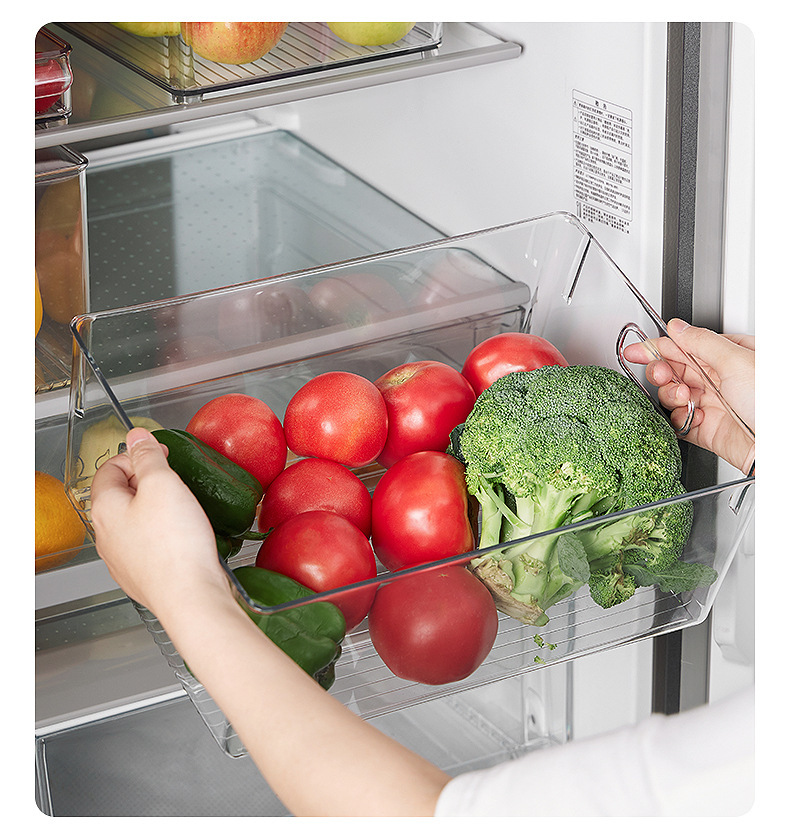 Refrigerator transparent water-draining preservation box, egg separator, food freezing refrigerator storage box manufacturer, plastic transparent ice pic 14