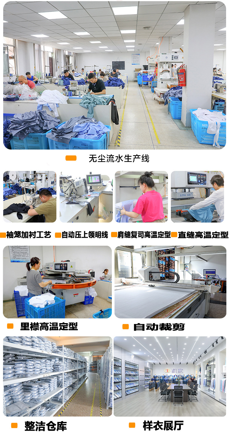 高级感男士衬衫 无痕嵌条一体式男衬衫长袖 纯色白色商务职业衬衣详情2