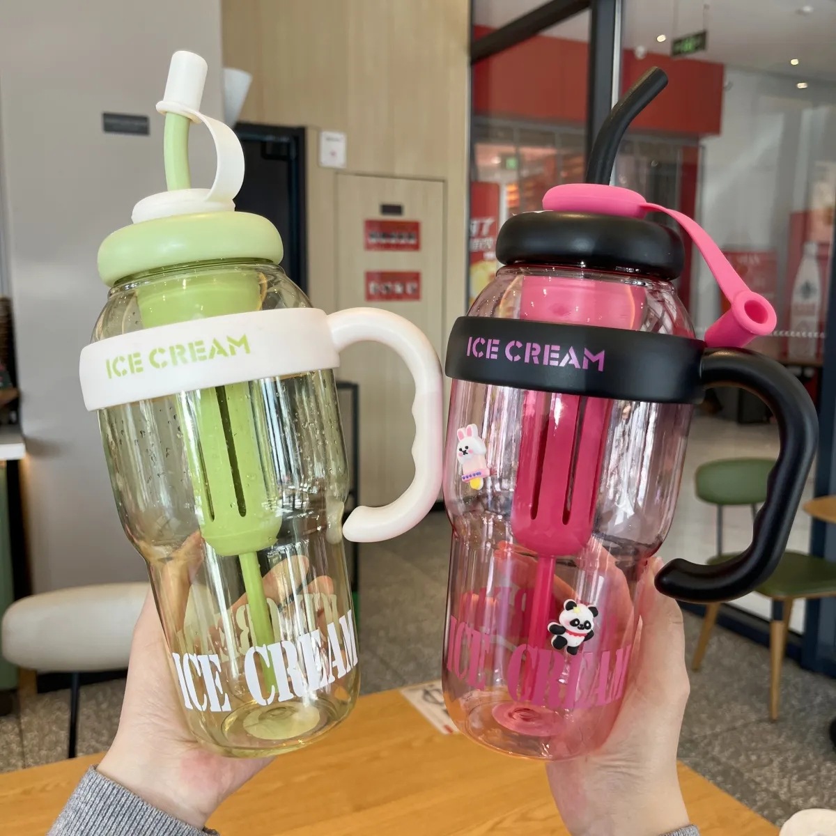 2-liter large-capacity sports water bottle, popular Instagram trendy straw cup with scale, portable and simple, leak-proof and shock-resistant water cup pic 36