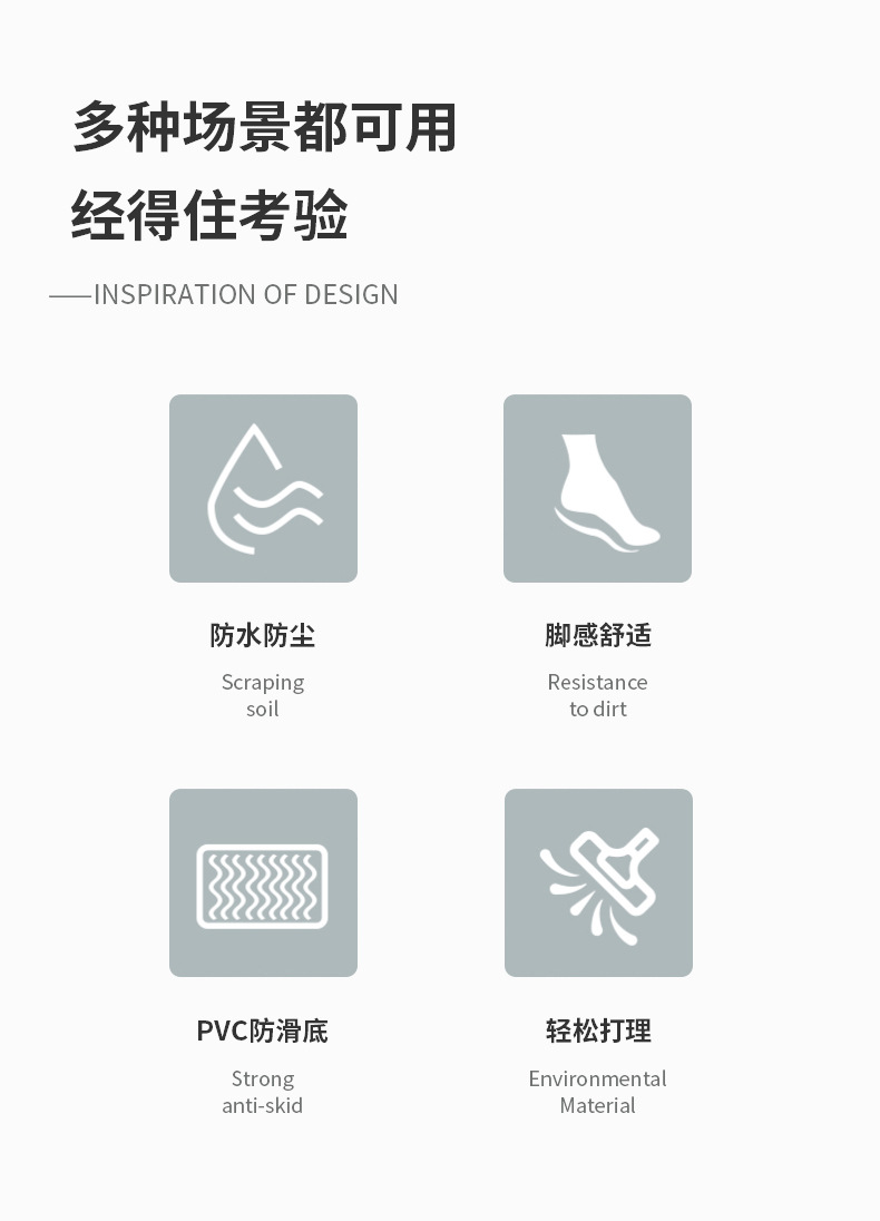 跨境防油污厨房地垫 防水防油抗疲劳垫家用长条防滑pvc地垫脚垫子详情4