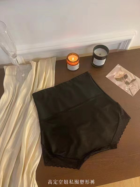 院线专供生物陶瓷收腹美体内裤缎面无痕高腰提臀透气女式三角裤详情3