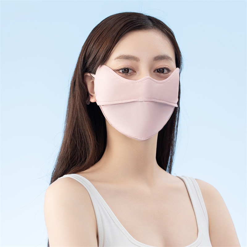 夏季冰丝防晒口罩女防紫外线护眼角立体防尘透气薄款户外面罩批发详情4