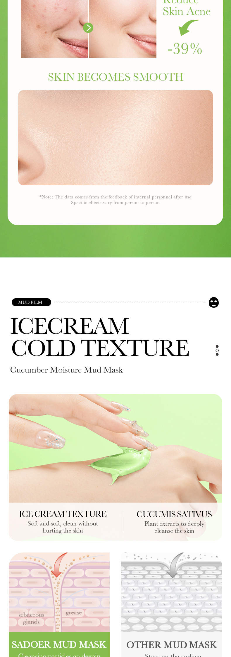 The all-English BIOAOUA Cucumber Moisturizing Mud Mask cleanses pores and improves blackheads. It is an export-oriented cross-border mask exclusively for export pic 35