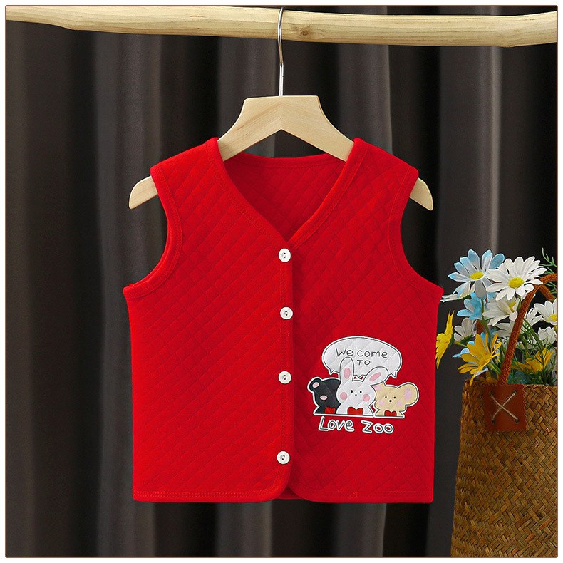 儿童秋冬款加棉马甲 男女宝宝保暖加厚坎肩 婴儿拼接背心童装 详情9