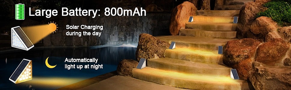 跨境户外庭院楼梯灯三角形高亮氛围步道灯装饰照明太阳能台阶灯详情3