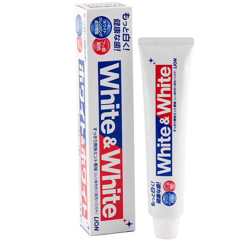 日本进口狮/王white大白牙膏150g成人牙膏清新口气清洁牙齿去味详情4