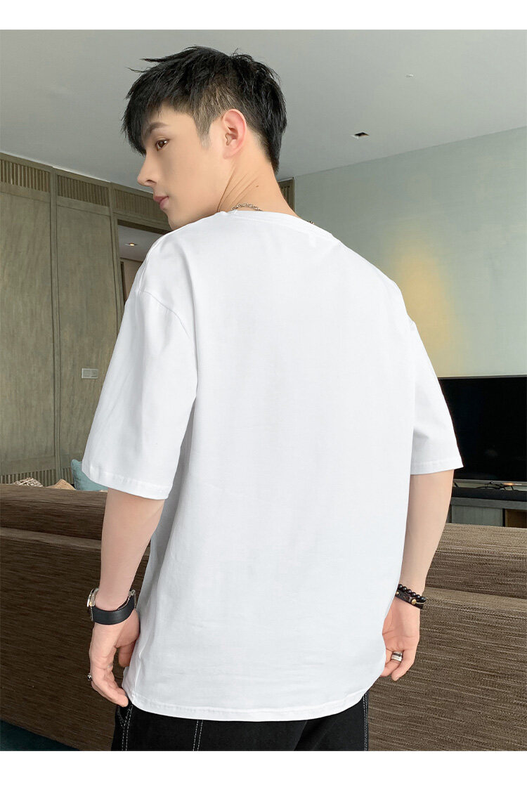 短袖t恤男士夏季潮流休闲半袖体恤宽松打底衫内搭印花潮牌男装详情11