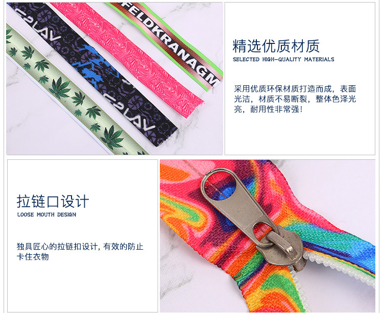 热转印拉链 来料来图加工   印花拉链  免费排版详情4