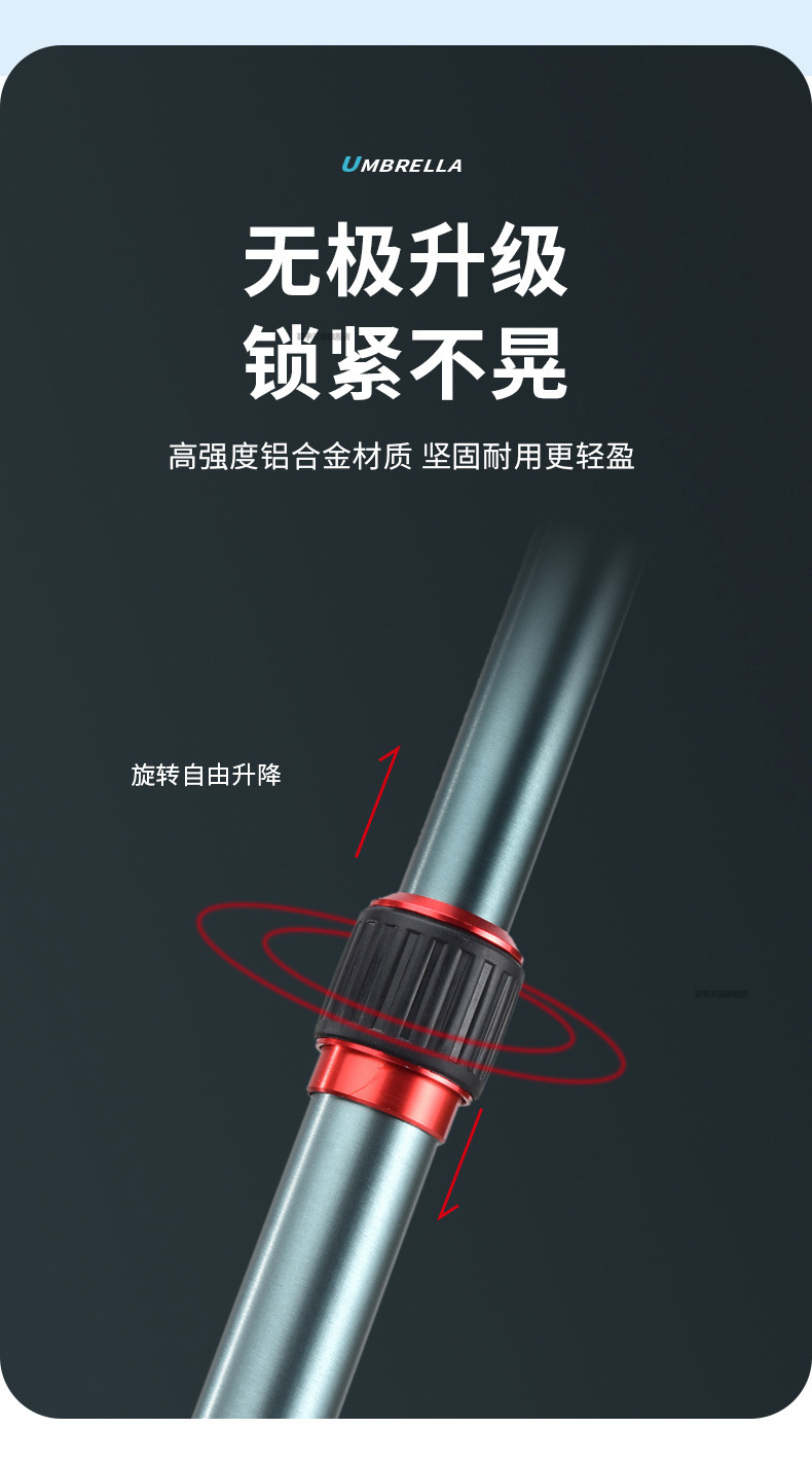 朝宇渔品拐杖钓鱼伞万向大钓伞加厚黑胶手杖雨伞防暴雨防晒遮阳伞详情9