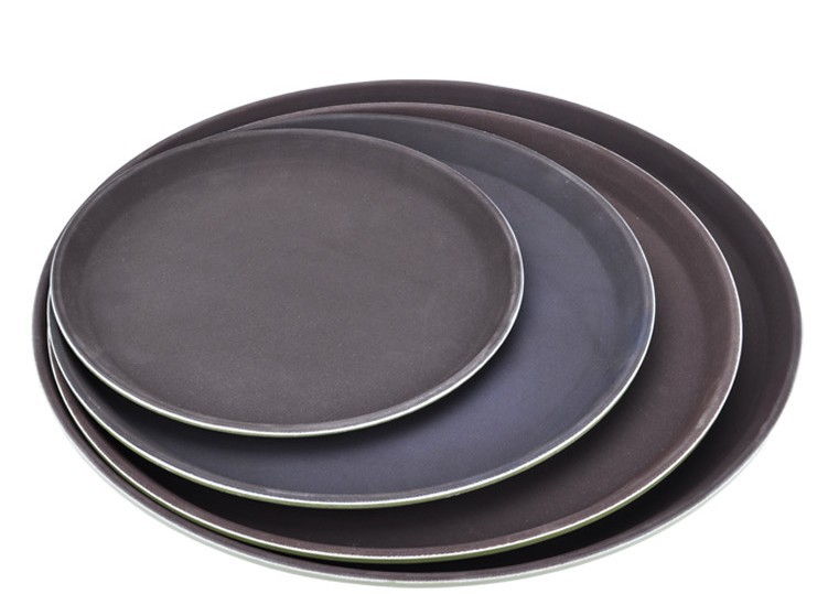 The manufacturer wholesals circular fiberglass tempered anti-slip trays for fast food trays used in KTVS, restaurants and hotels pic 7