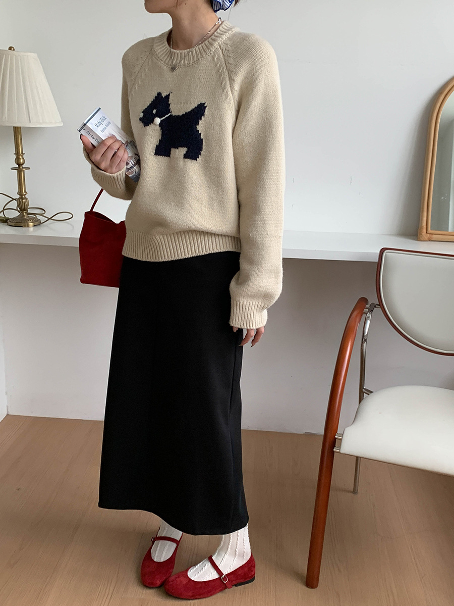 3th Morning North Island Park Korean Style Youthful Dog Embroidered Round Neck Pullover Sweater ZY2381 pic 62