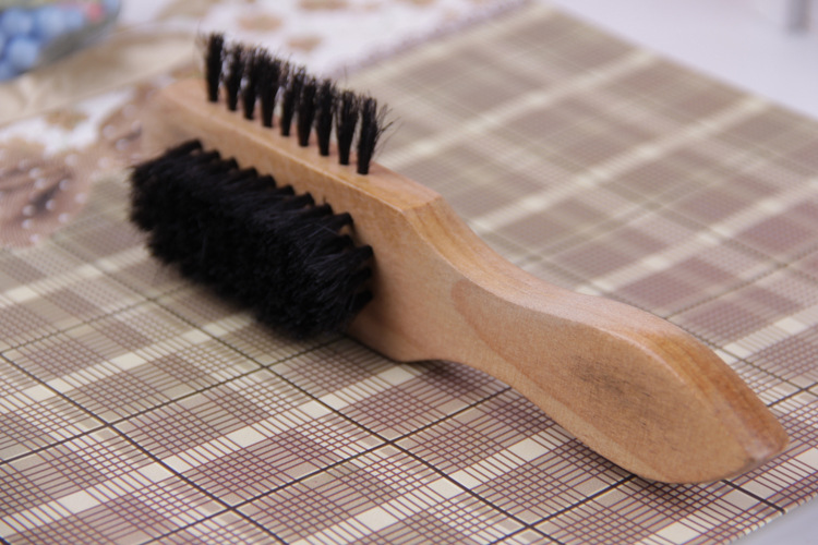 8303 wooden handle shoe polish brush factory direct sales, black bristle shoe brush, shoe polish brush pic 4